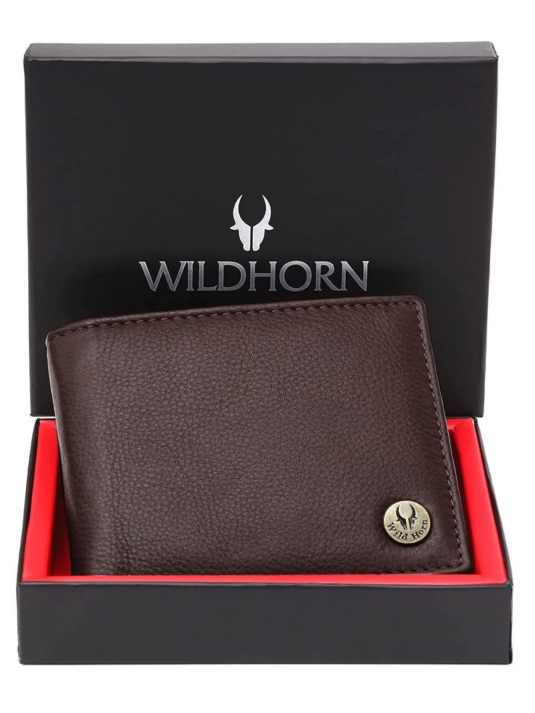 

WildHorn Men Leather Two Fold Wallet, Brown