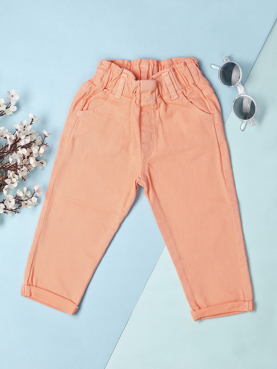 

V-Mart Unisex Kids Mid-Rise Jeans, Orange