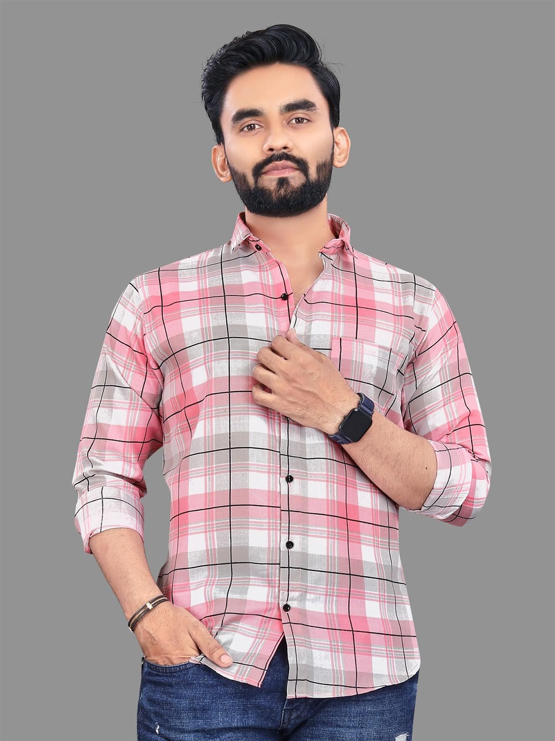 ADWYN PETER Men Tartan Checks Opaque Checked Casual Shirt, Multi