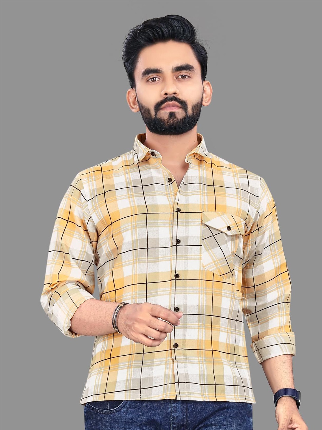 

ADWYN PETER Men Opaque Checked Casual Shirt, Multi