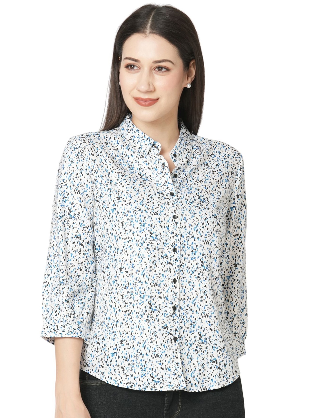 

Kraus Jeans Women Slim Fit Floral Printed Casual Shirt, Multi