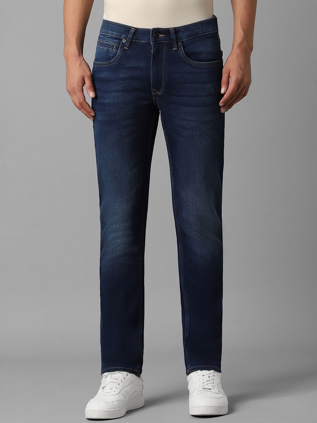 

Louis Philippe Jeans Men Slim Fit Heavy Fade Jeans, Navy blue