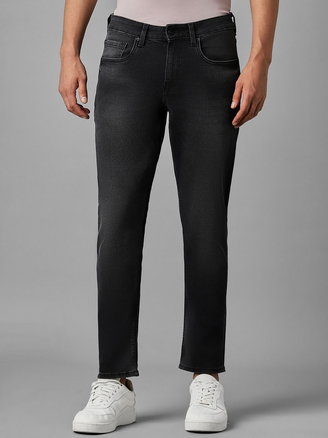 

Louis Philippe cotton Men heavy fade Slim Fit Jeans, Black