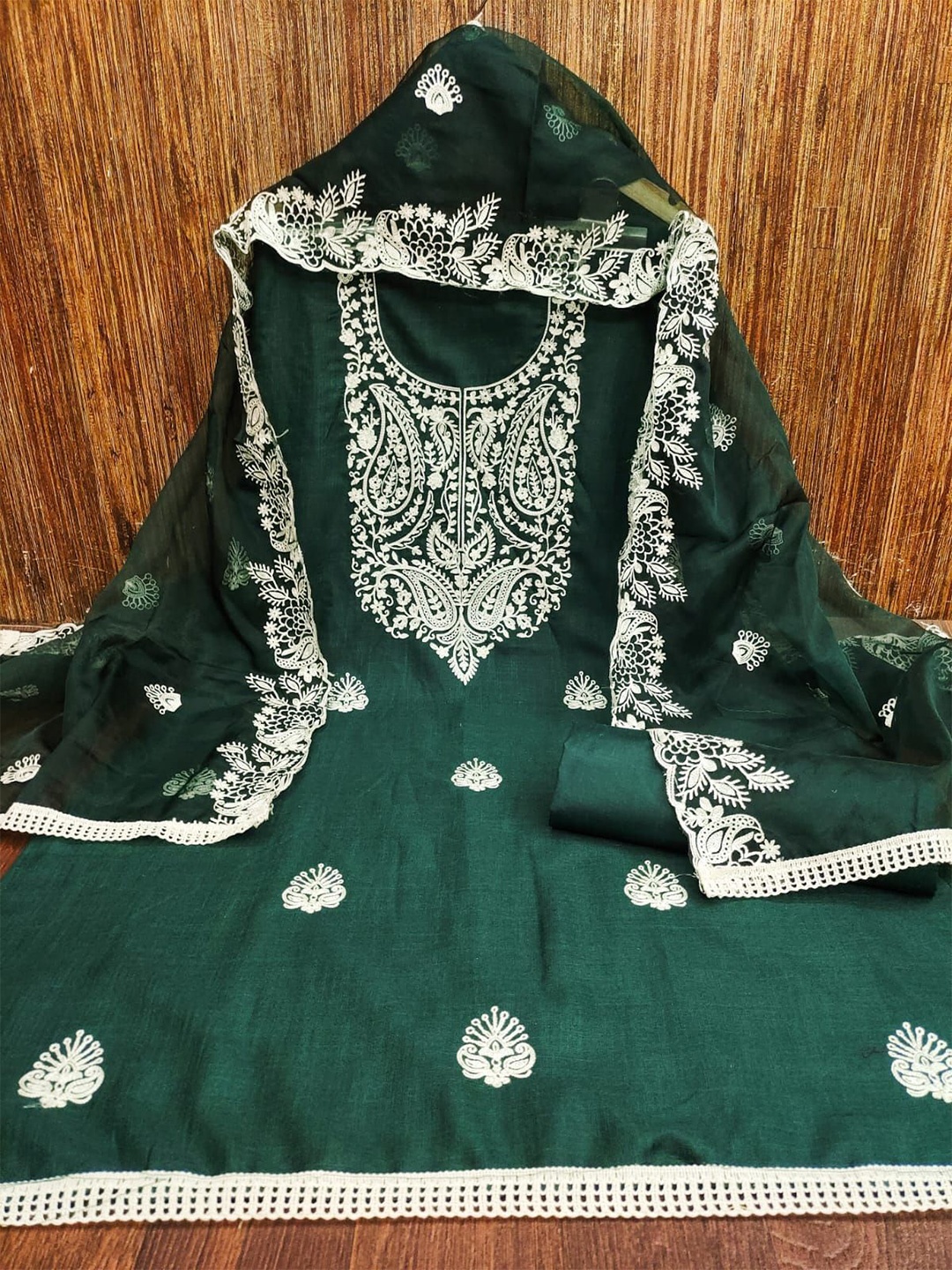 

mimi Women design Unstitched Dress Material, Green