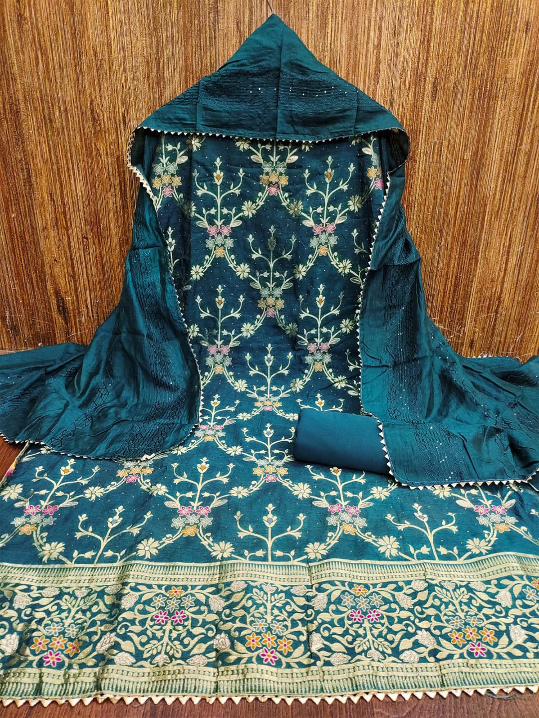 

mimi Women design Unstitched Dress Material, Blue
