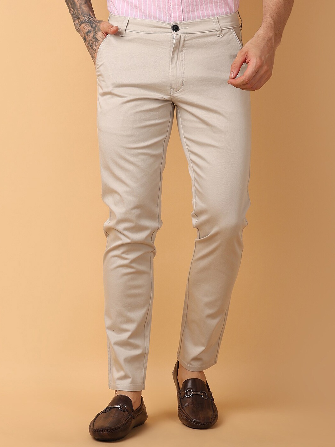 

V-Mart Men Mid-Rise Chinos, Grey