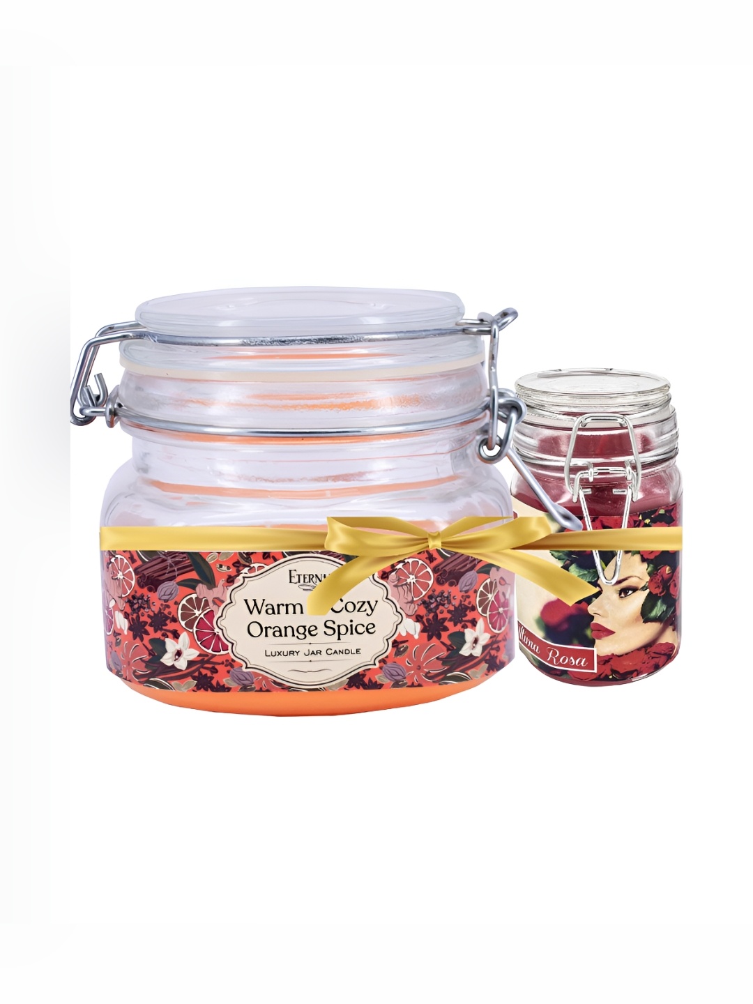 

Premsons Combo of Orange Spice 28 Hours Jar Candle with Rose 16 Hours Jar Candle