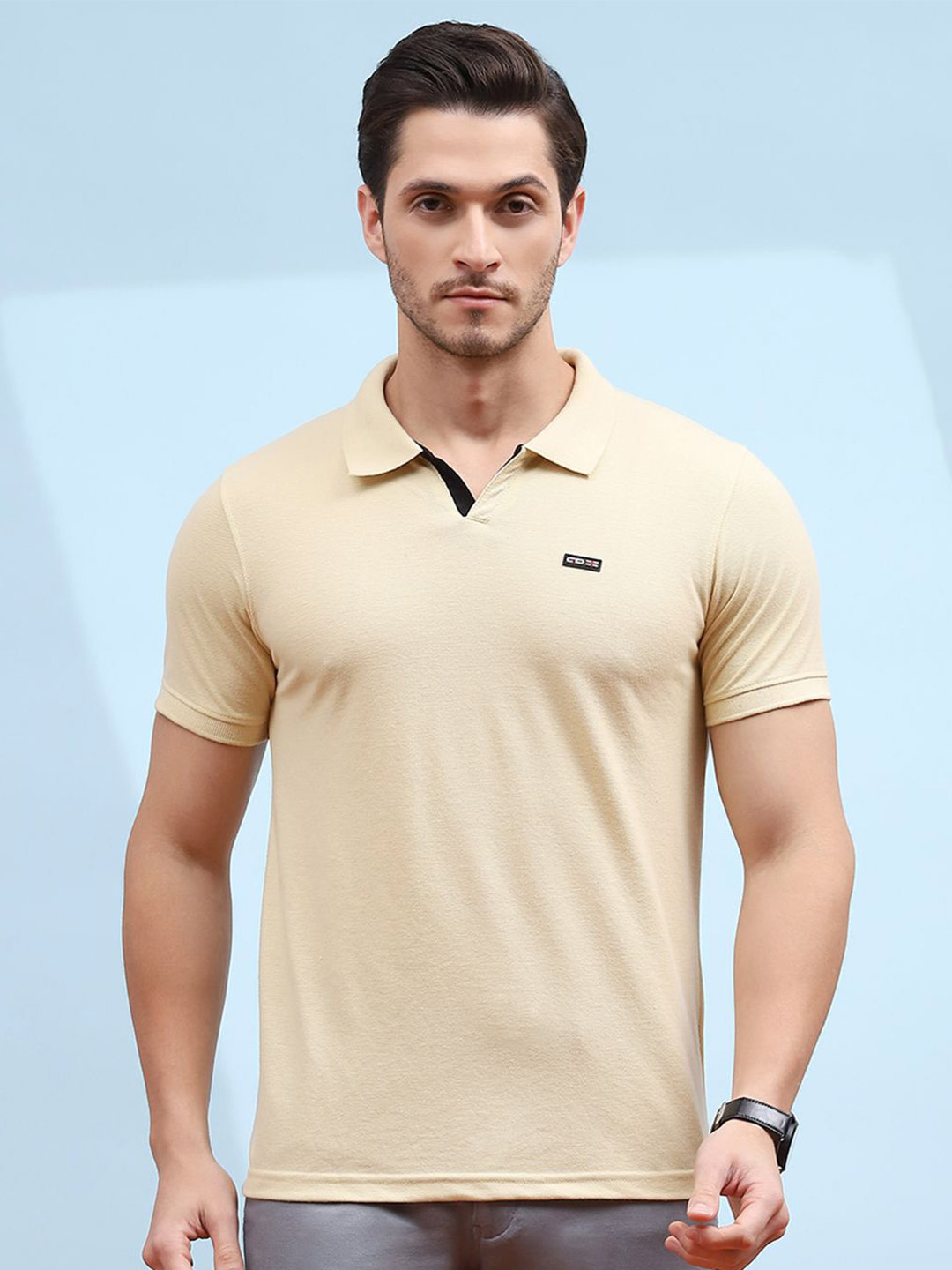 

Cloak & Decker by Monte Carlo Men Solid0 Polo Collar T-shirt, Yellow