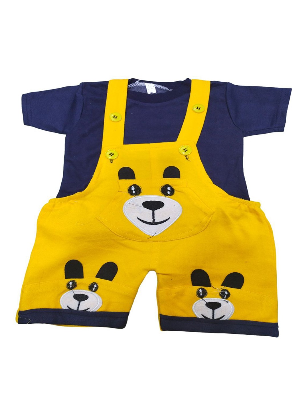 

BAESD Infant Boys Self Design Dungarees With T-shirt, Yellow
