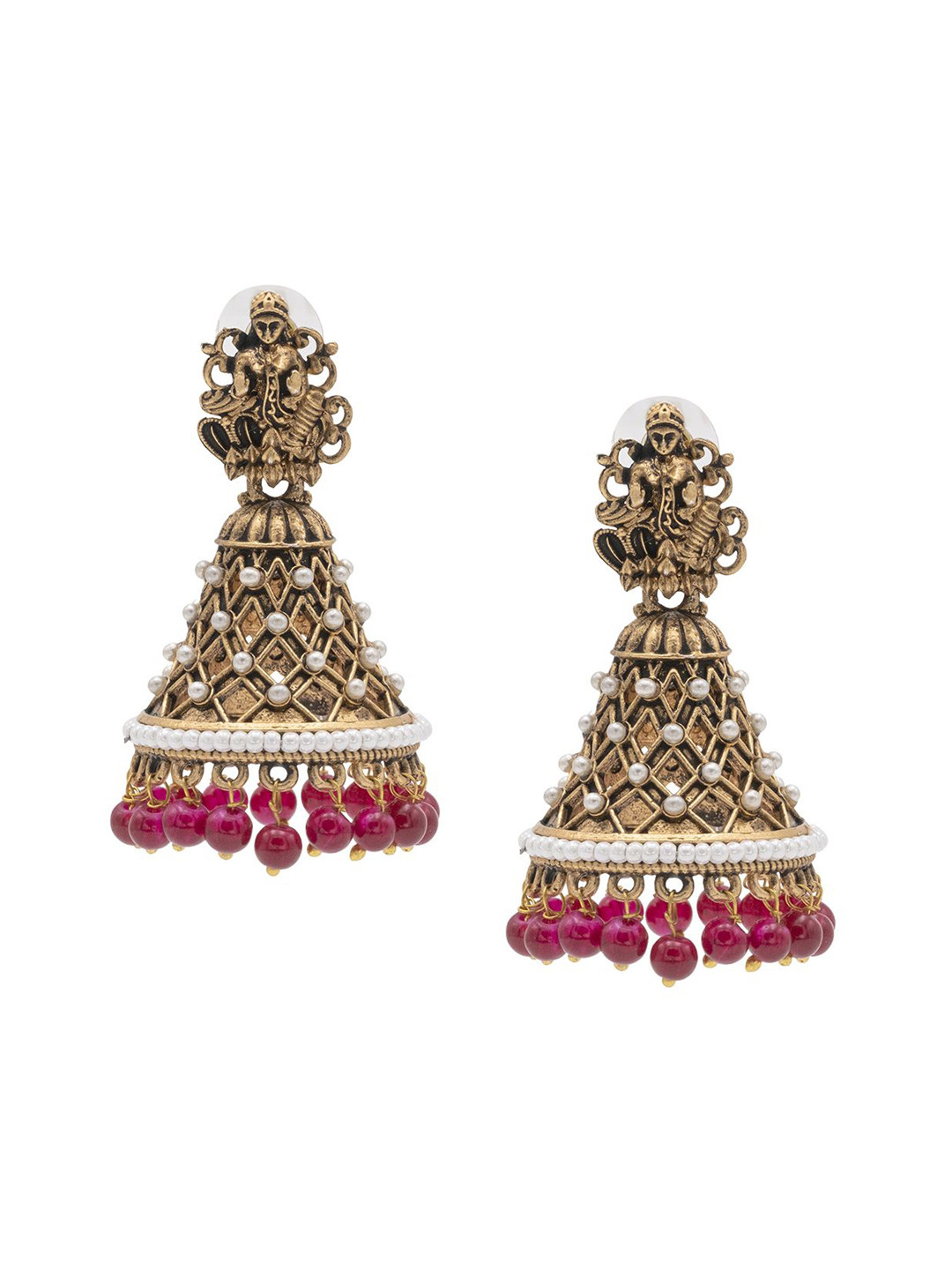 

Shining Jewel - By Shivansh Contemporary Jhumkas Earrings, Maroon