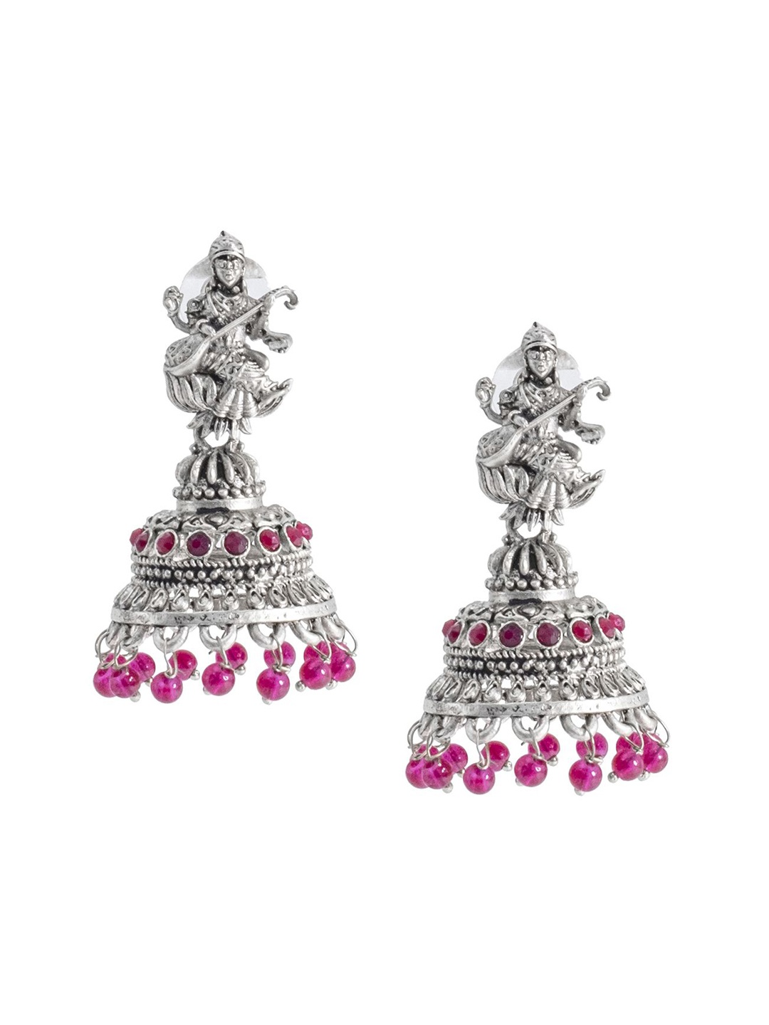 

Shining Jewel - By Shivansh Contemporary Jhumkas Earrings, Maroon