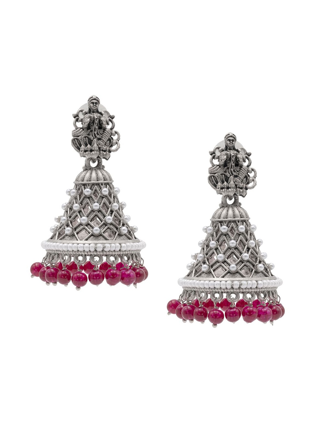 

Shining Jewel - By Shivansh Contemporary Jhumkas Earrings, Pink