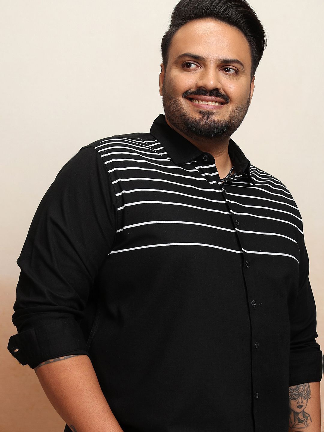 

HIGHLANDER Men Plus Size Regular Fit Shirt, Black