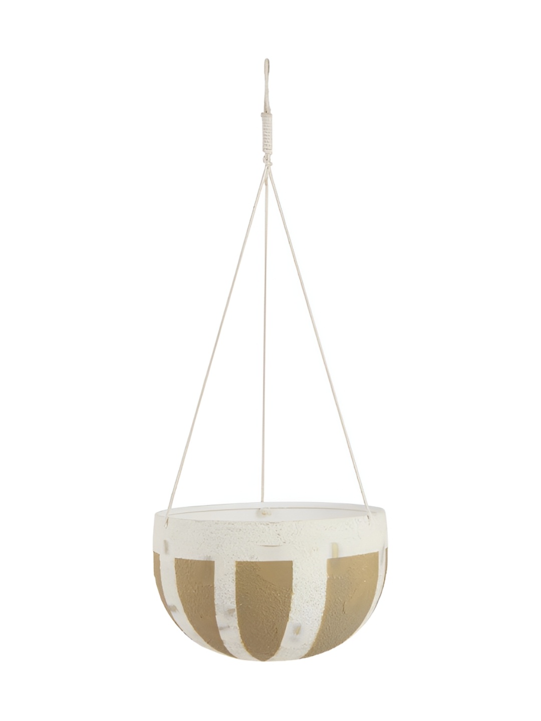 

Nestasia Brown & White Textured Metal Large Hanging Planter