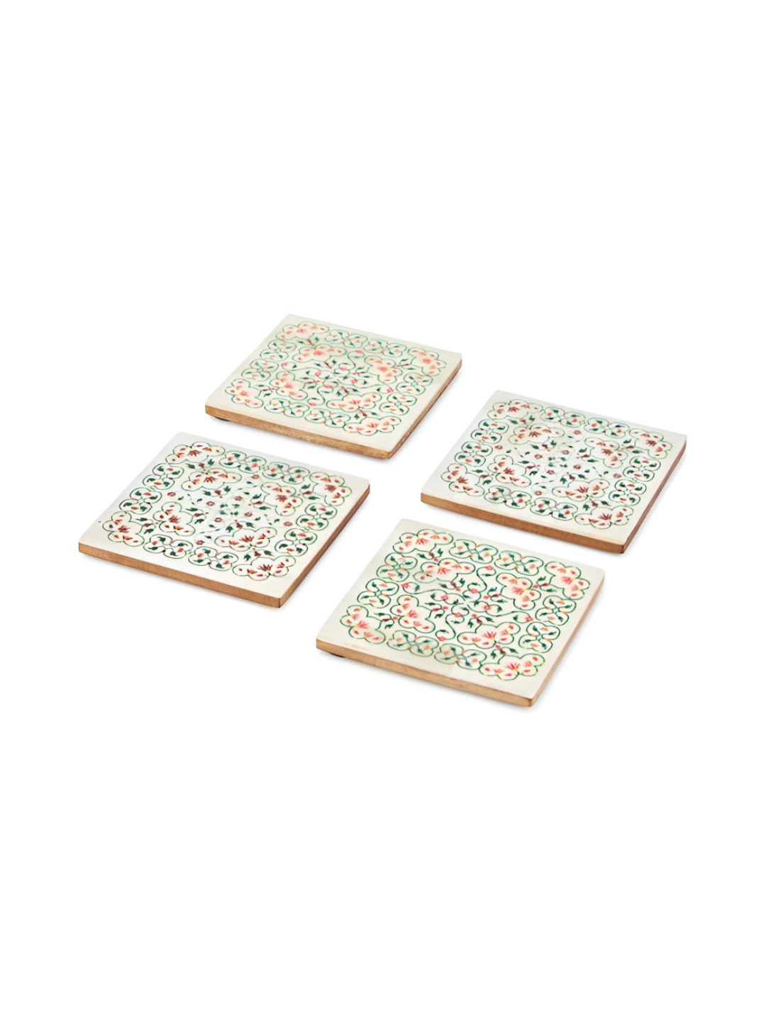 

Fabindia Unisex Set Of 4 White & Brown Horn Coasters