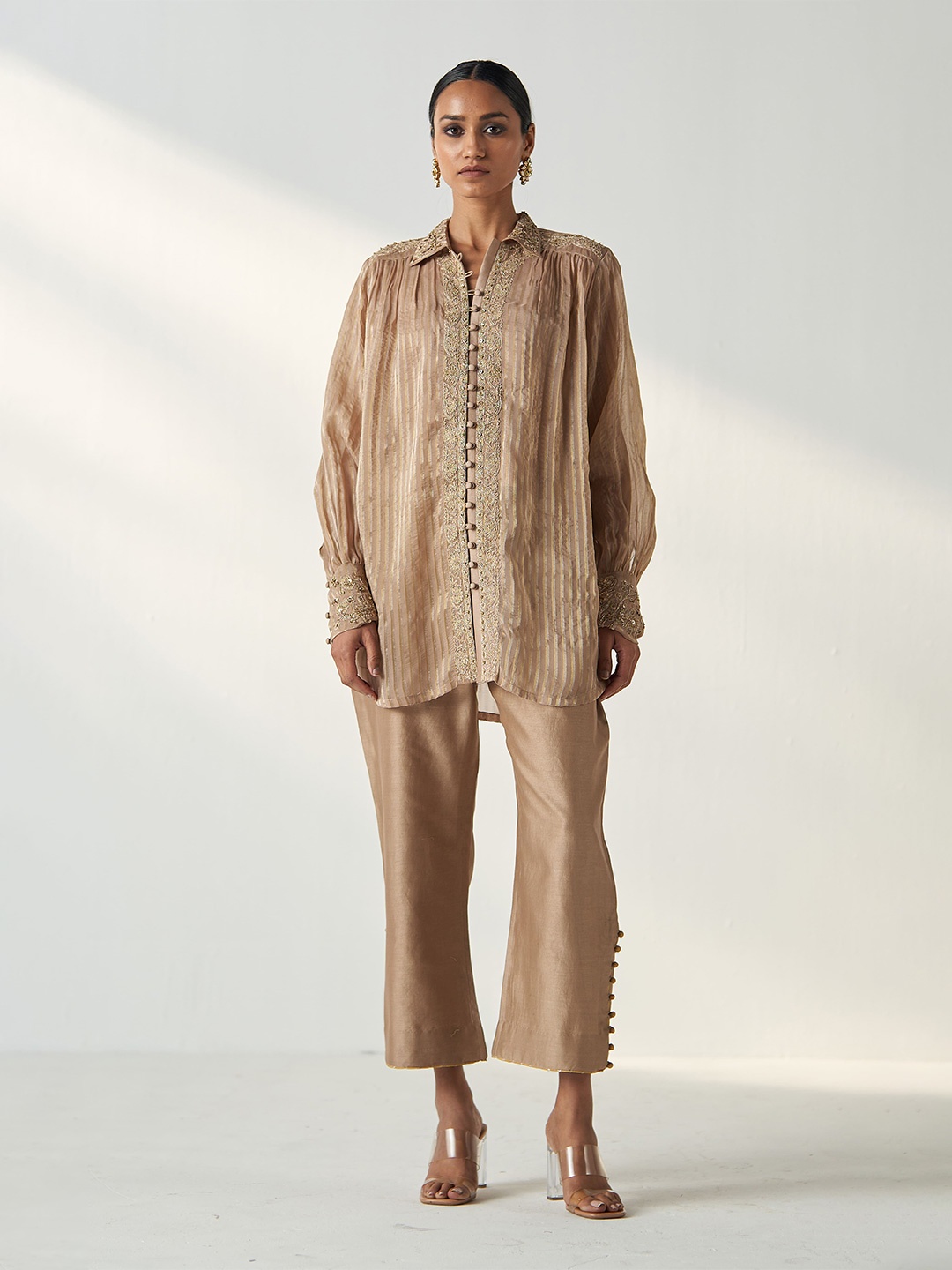 STUDIO BAGECHAA Women Opaque Casual Shirt, Brown