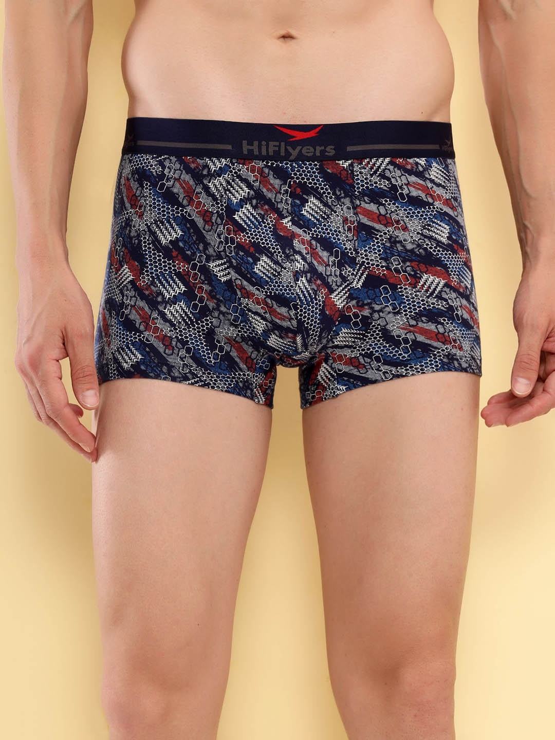 

HiFlyers Printed Breathability Trunks HF502_NVY_S, Navy blue