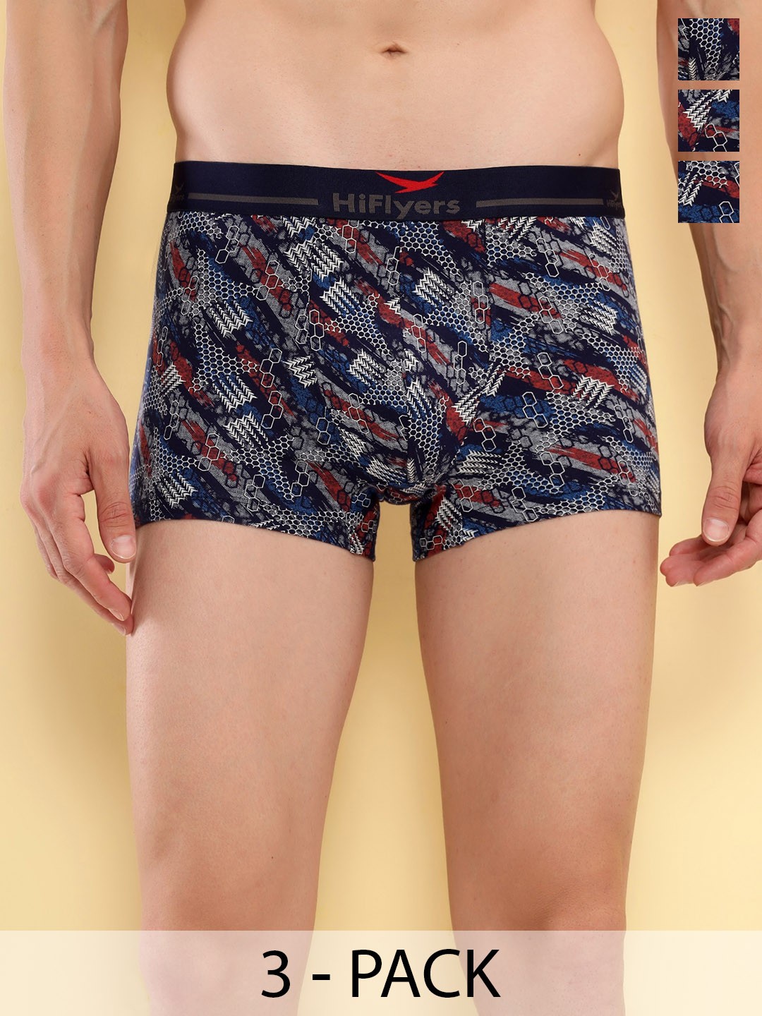 

HiFlyers 3 Pcs Odour-Free Trunks, Navy blue