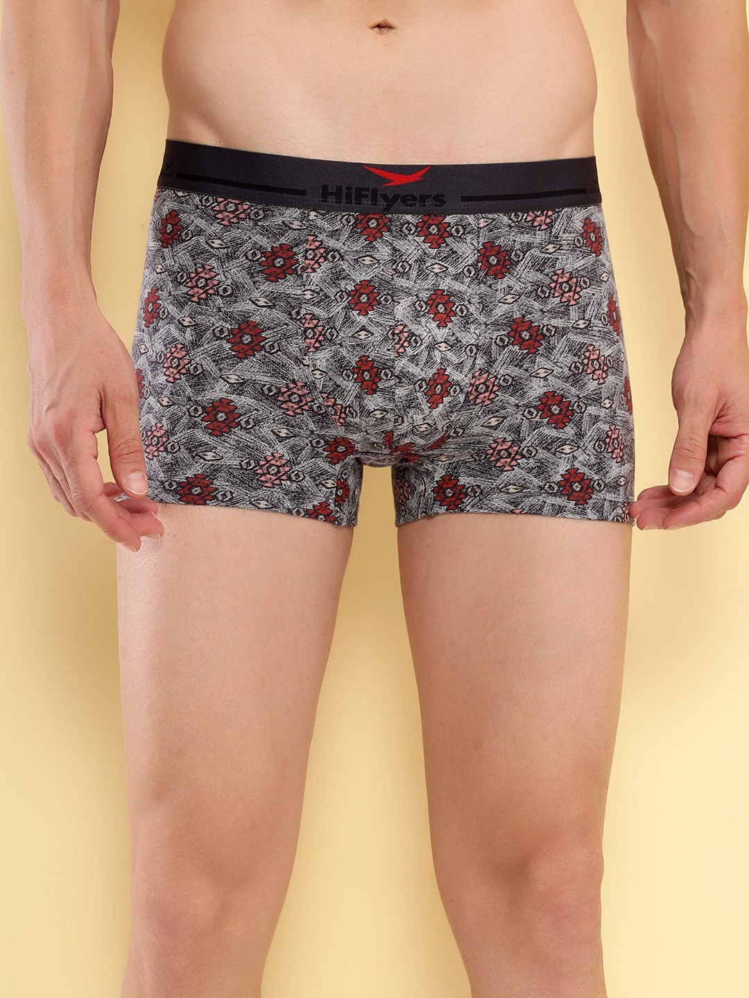 

HiFlyers Printed Breathability Trunks HF502_GRY_S, Grey