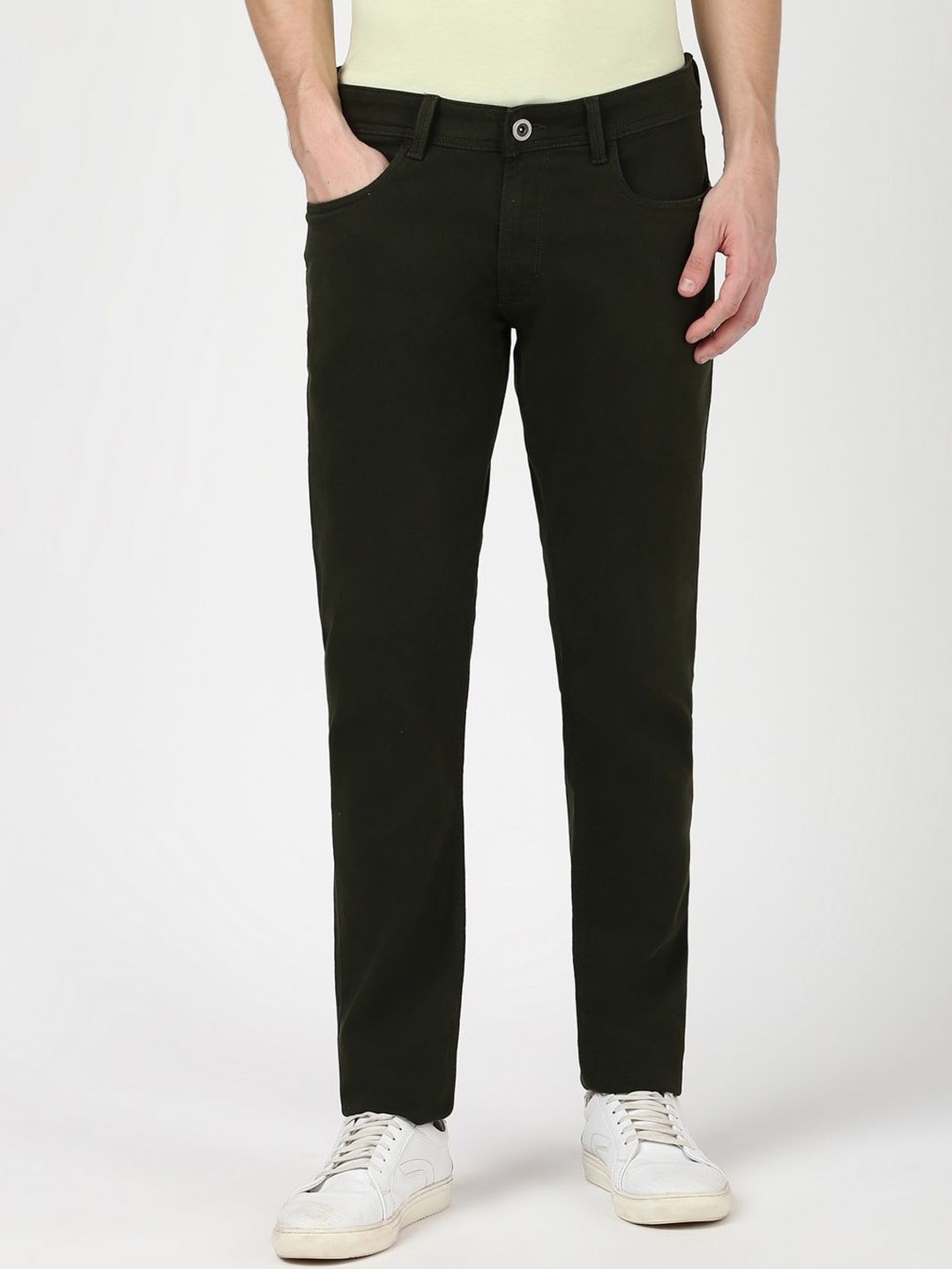 

Peter England Casuals Men Skinny Fit Jeans, Green