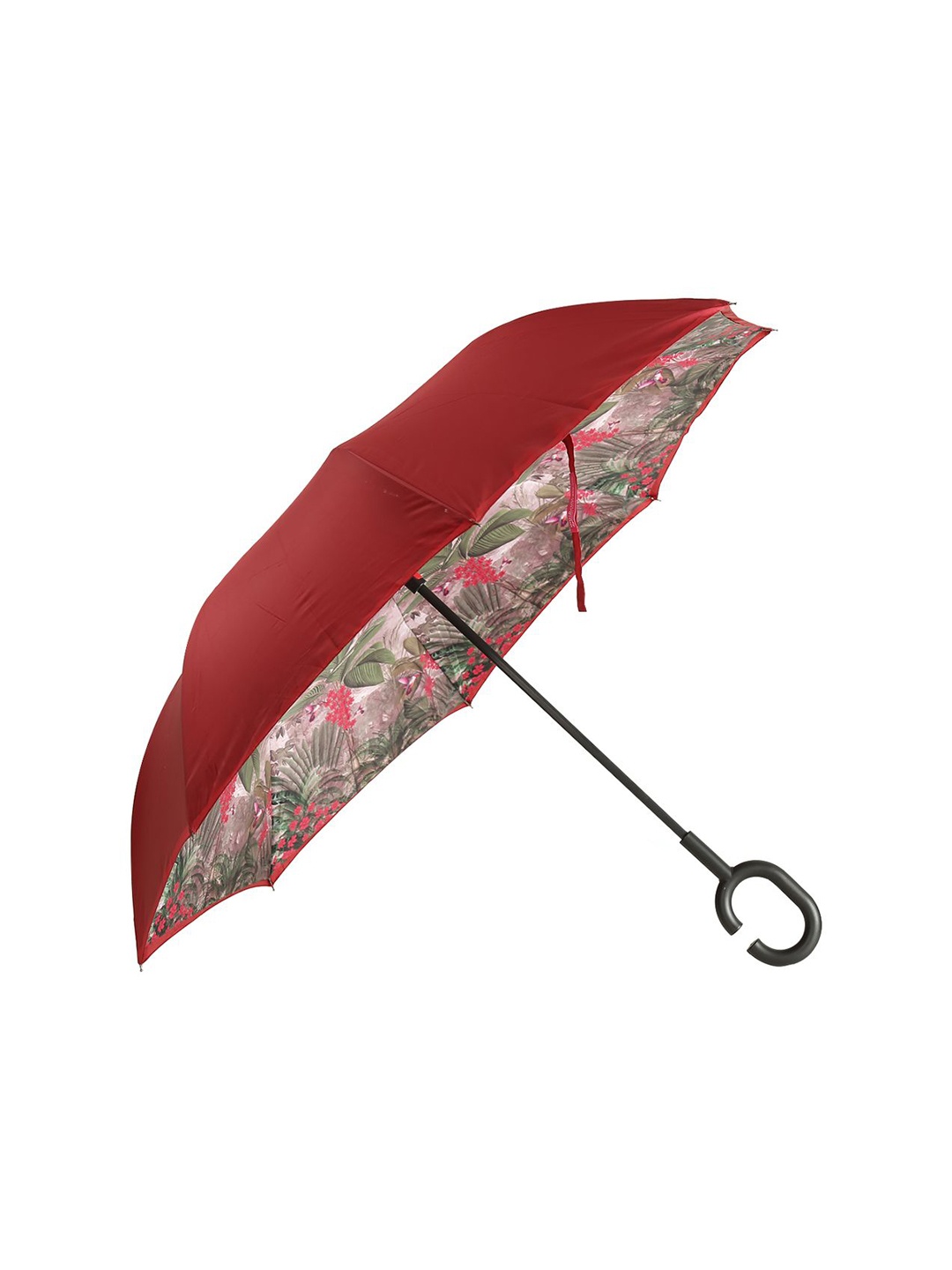 

India Circus by Krsnaa Mehta Floral Manual 3 Fold Umbrellas, Red