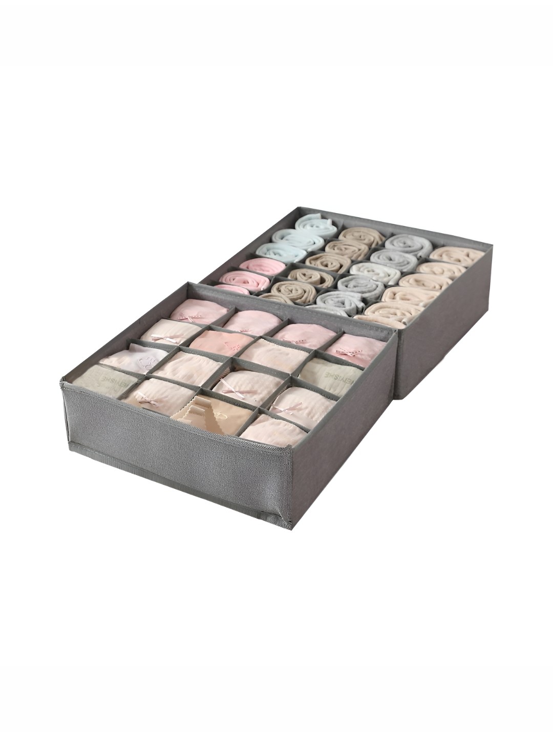 

HOKIPO Grey Set of 2 Regular Drawer Organiser Organisers