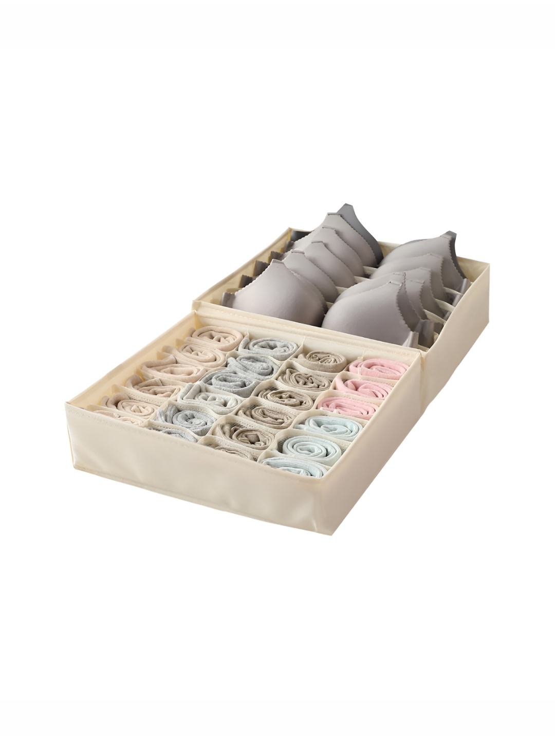 

HOKIPO Beige Set of 2 Regular Drawer Organiser Organisers