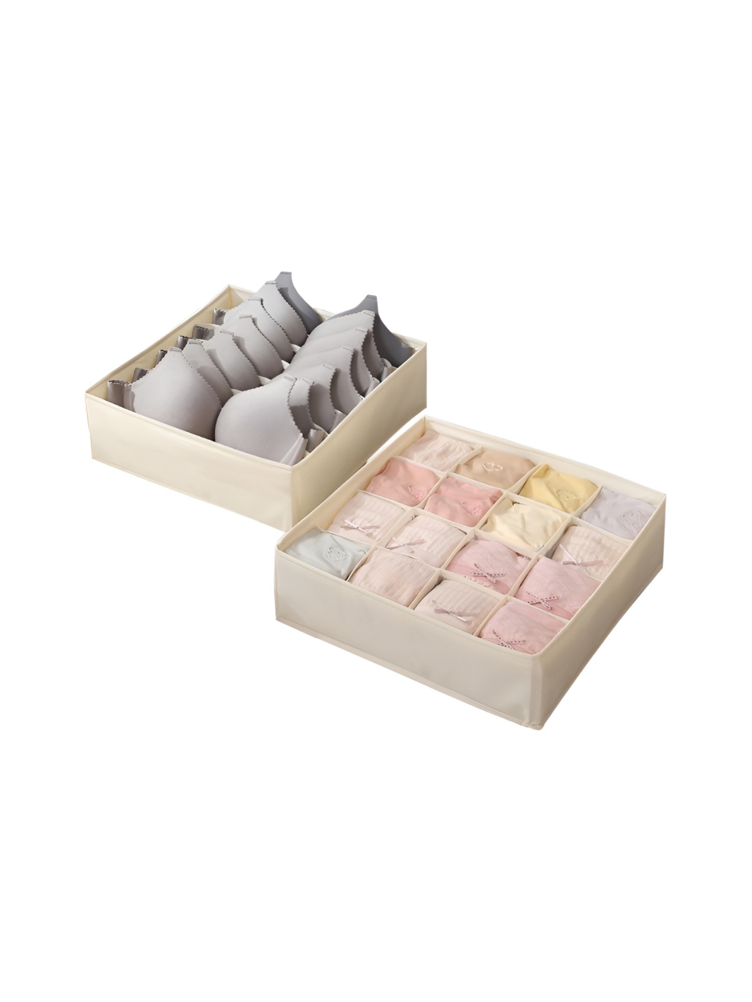 

HOKIPO Beige Set of 2 Regular Drawer Organiser Organisers