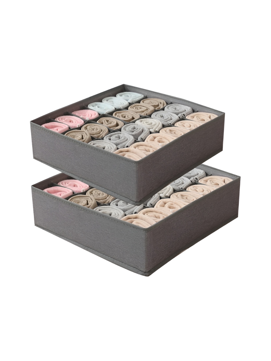 

HOKIPO Grey Set of 2 Regular Drawer Organiser Organisers