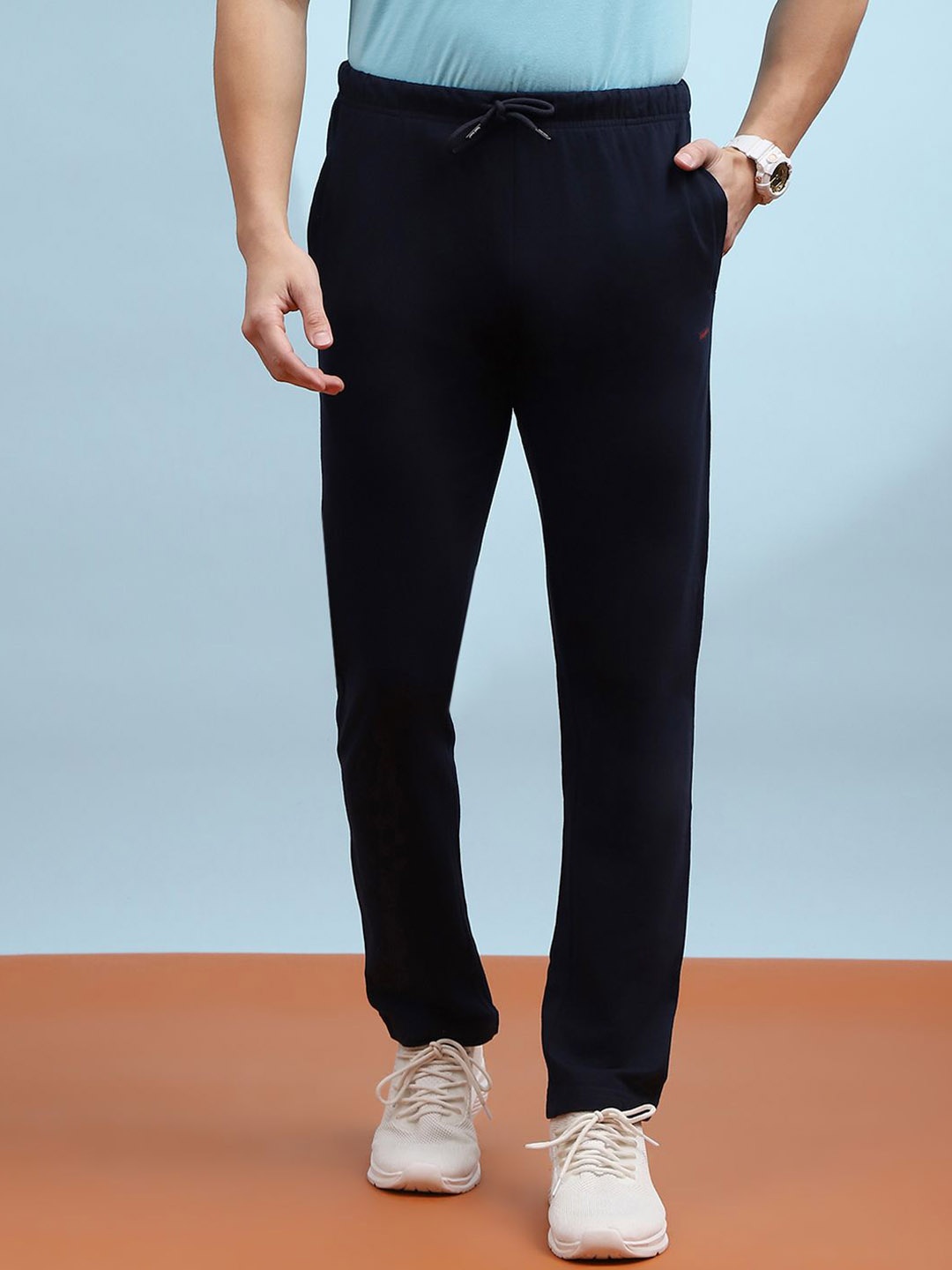 

Cloak & Decker by Monte Carlo Men Mid-Rise Track Pants, Navy blue