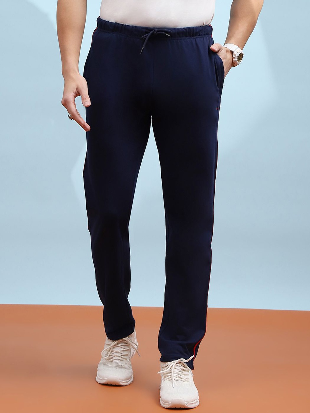 

Cloak & Decker by Monte Carlo Men Mid Rise Track Pants, Navy blue