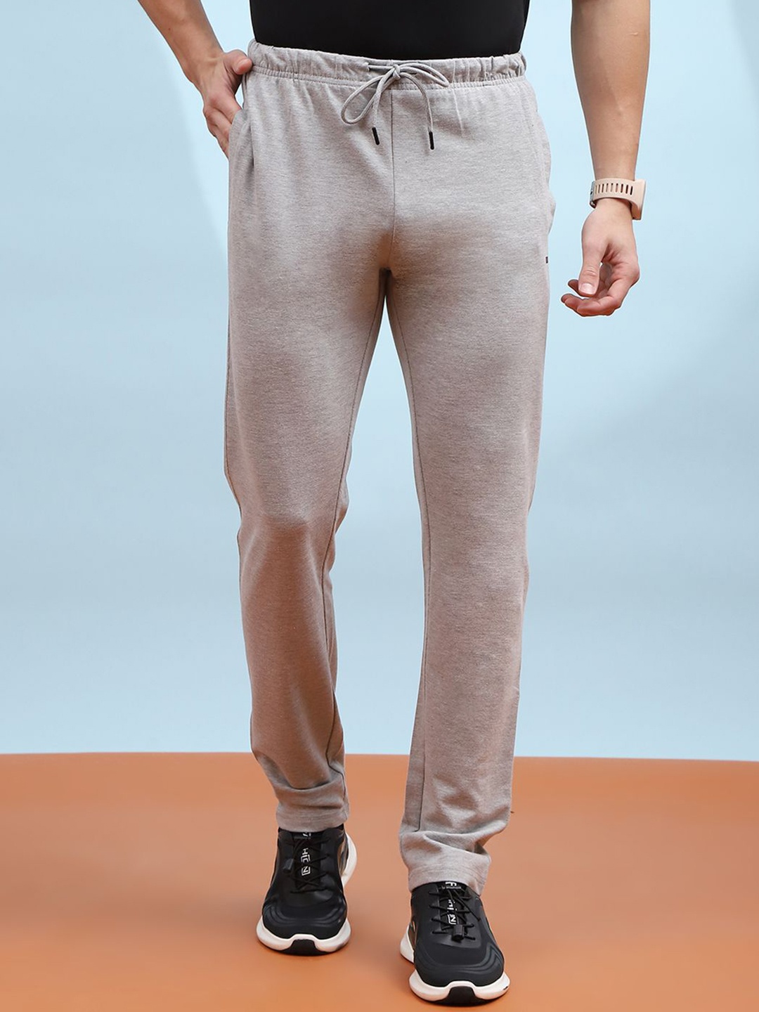 Cloak & Decker by Monte Carlo Men Mid Rise Track Pants, Grey
