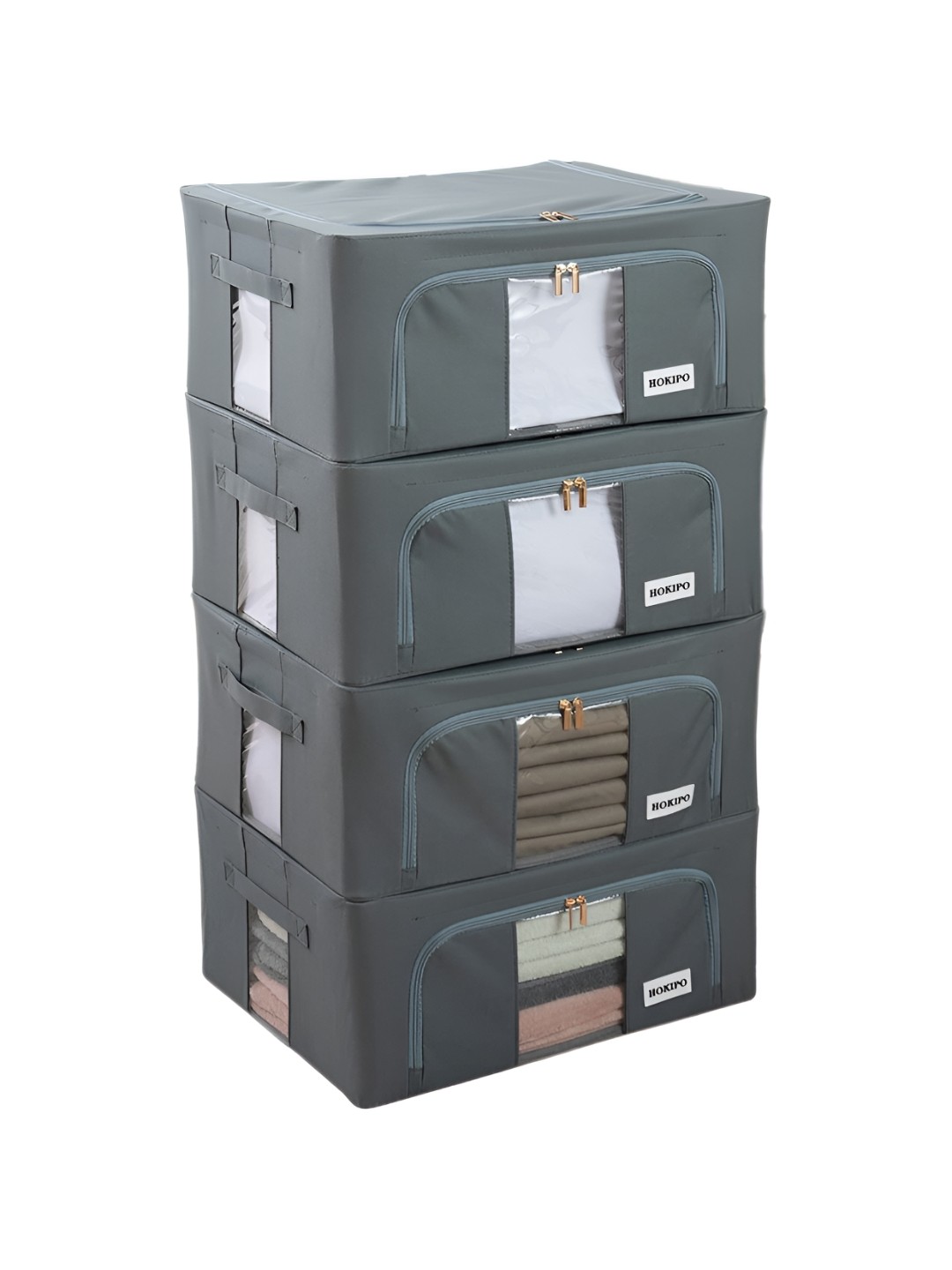 

HOKIPO Grey Set of 4 Regular Drawer Organiser Organisers