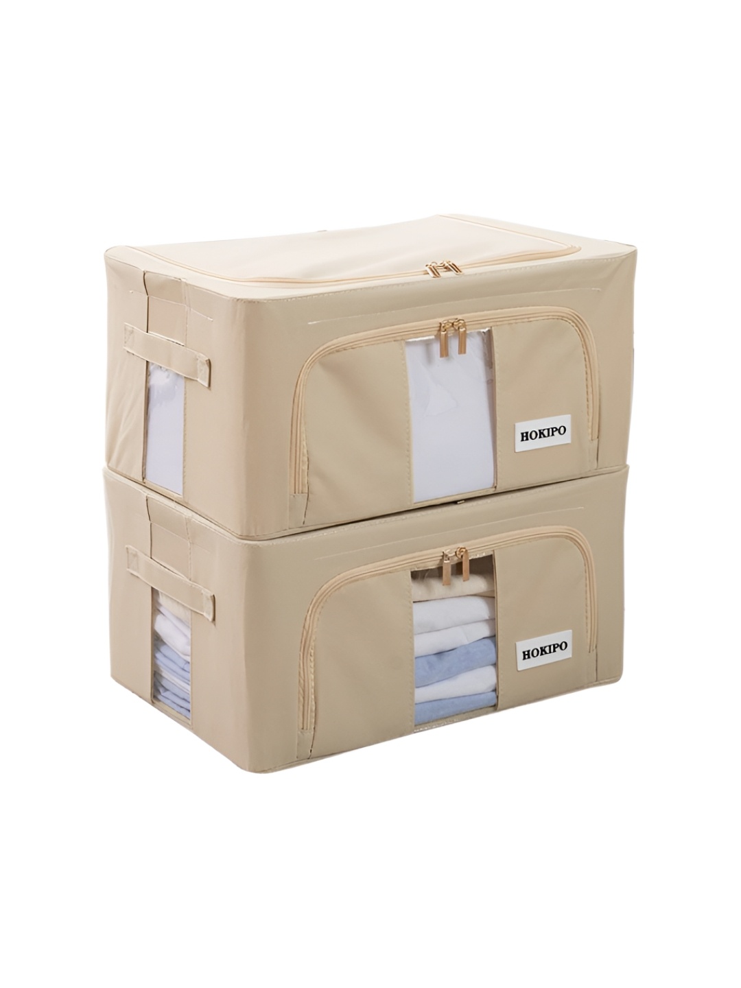 

HOKIPO Beige Set of 2 Regular Multi-Utility Organisers