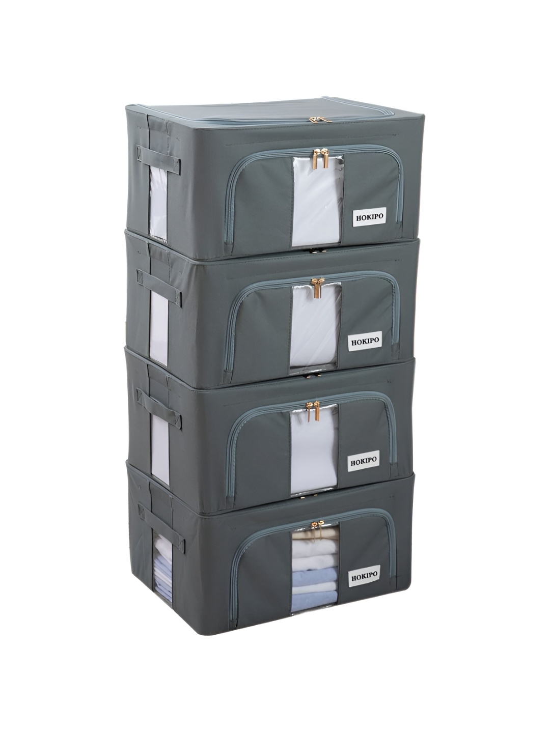 

HOKIPO Grey Set of 4 Regular Drawer Organiser Organisers