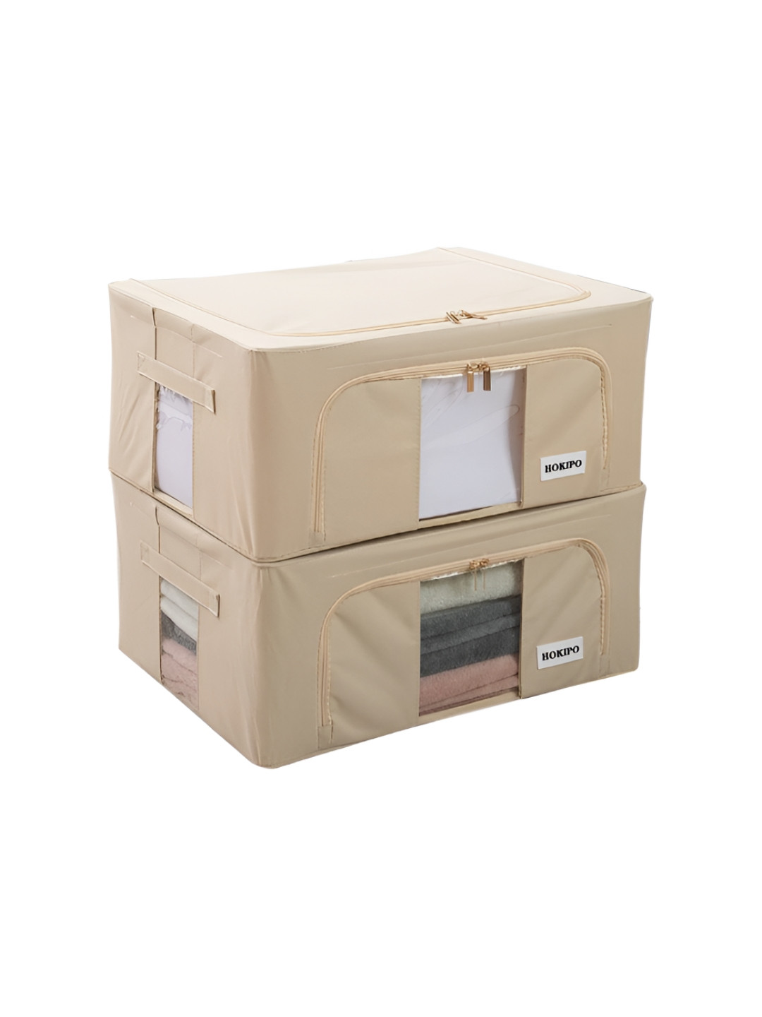 

HOKIPO Beige Set of 2 Regular Multi-Utility Organisers
