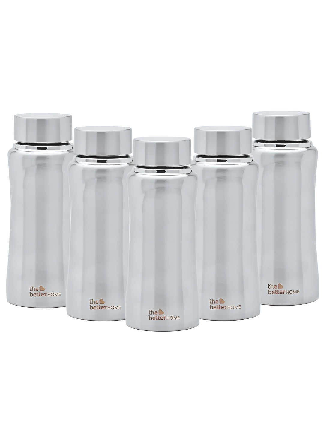 

The Better Home Silver-Toned 5 Pieces Stainless Steel Water Bottle 500ml