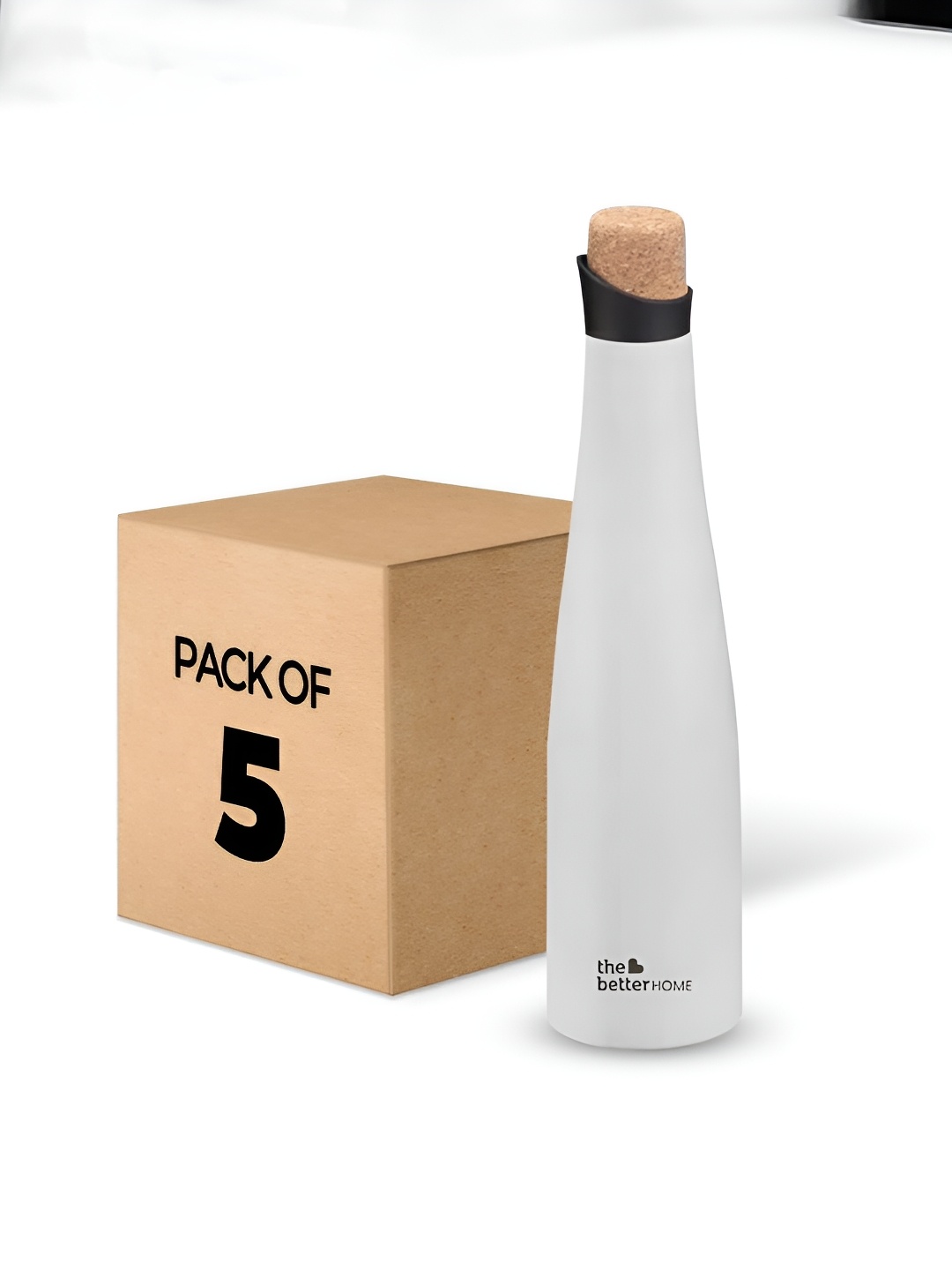

The Better Home White 5 Pieces Stainless Steel Water Bottle 500ml