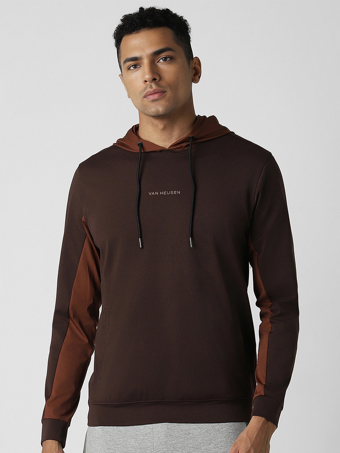 

Van Heusen Flex Men Hooded Sweatshirt, Brown