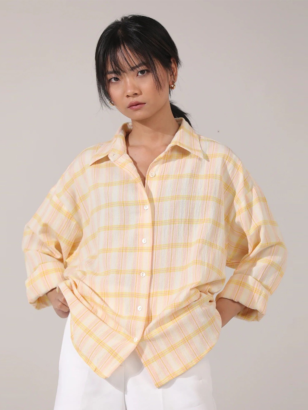 

BOTNIA Women Tartan Checks Opaque Checked Casual Shirt, Green