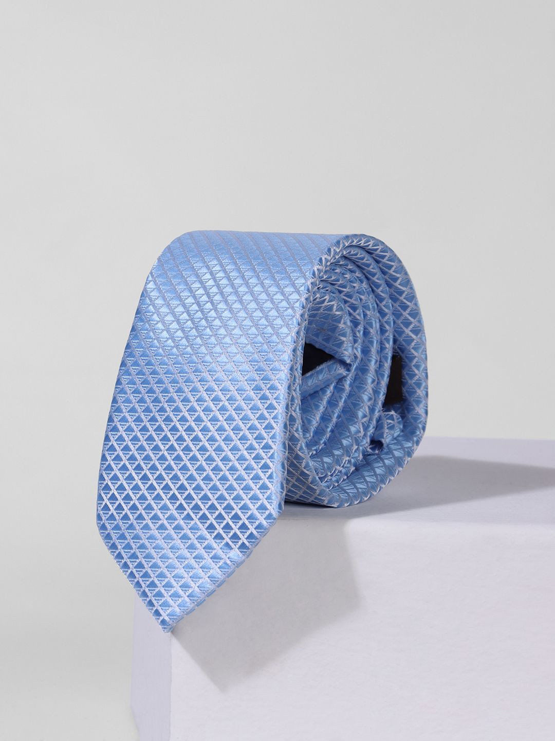 

Louis Philippe Men Woven Design Skinny Tie, Blue
