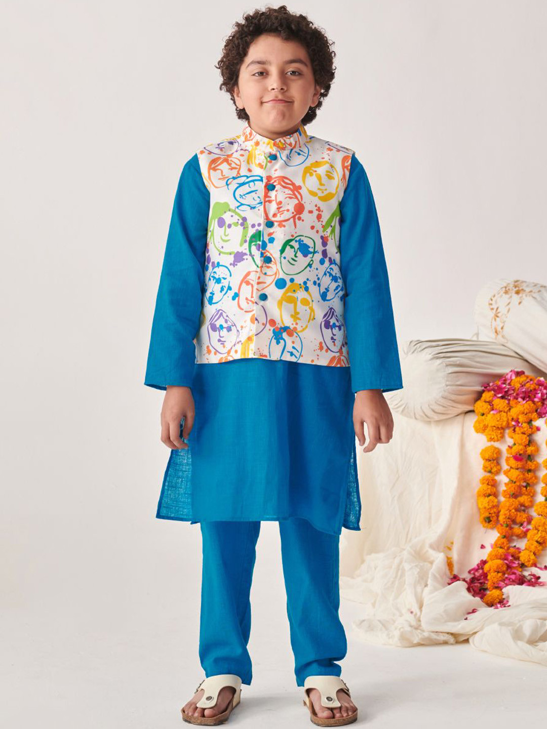 

pspeaches Boys Regular Kurta with Pyjamas, Blue