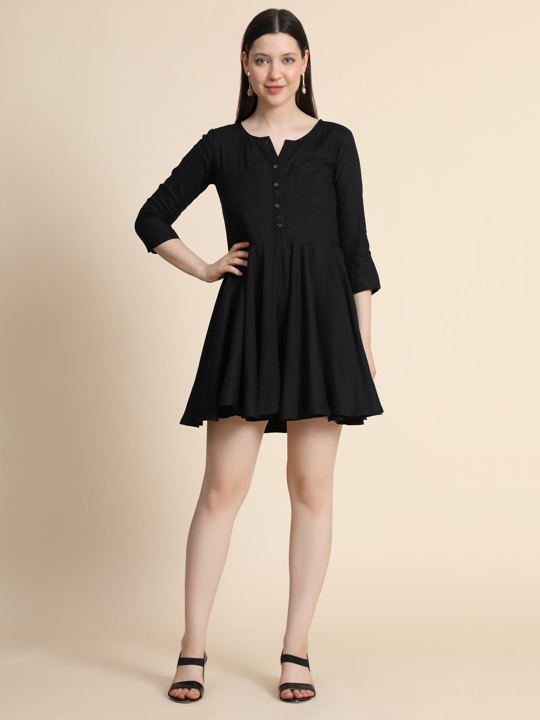 

TOOCHKI Fit & Flare Mini Dress, Black