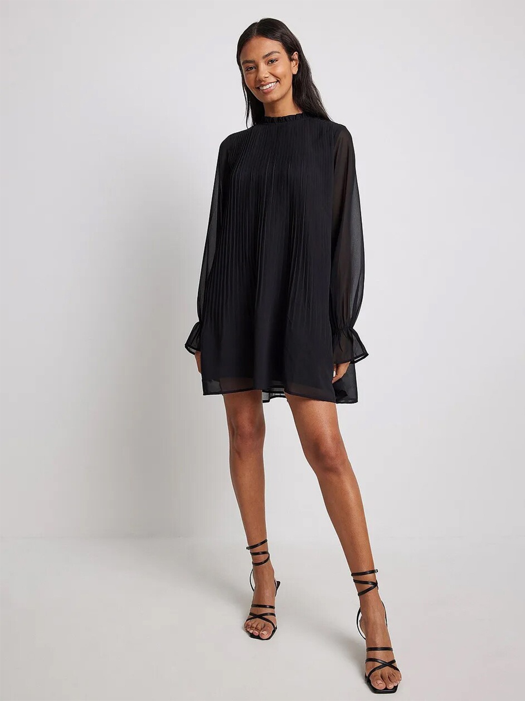 

Roadster Poly Rayon Solid Above Knee A Line Dress, Black