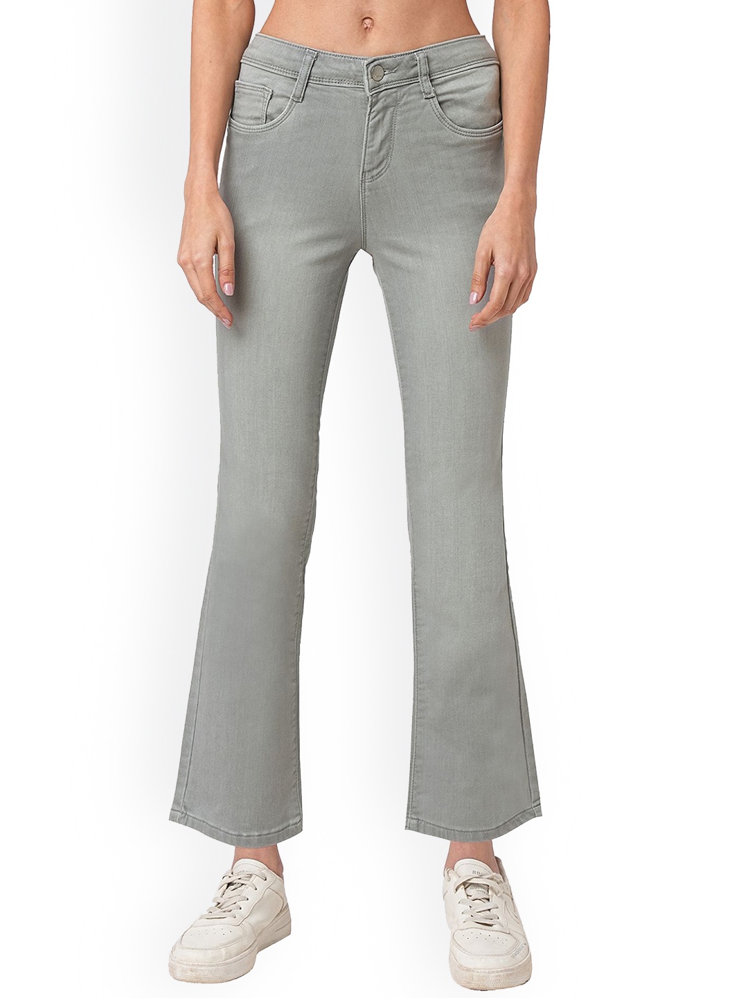 

Kraus Jeans Women Skinny Fit High-Rise Jeans, Grey