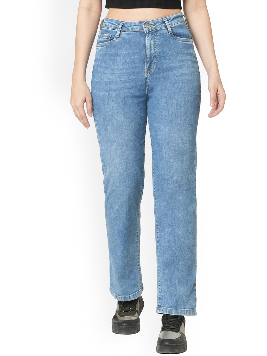 

Kraus Jeans Women Slim Fit High-Rise Light Fade Jeans, Blue