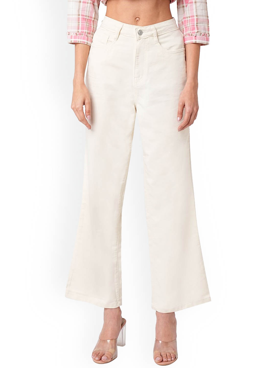 

Kraus Jeans Women Wide Leg High-Rise Jeans, Beige