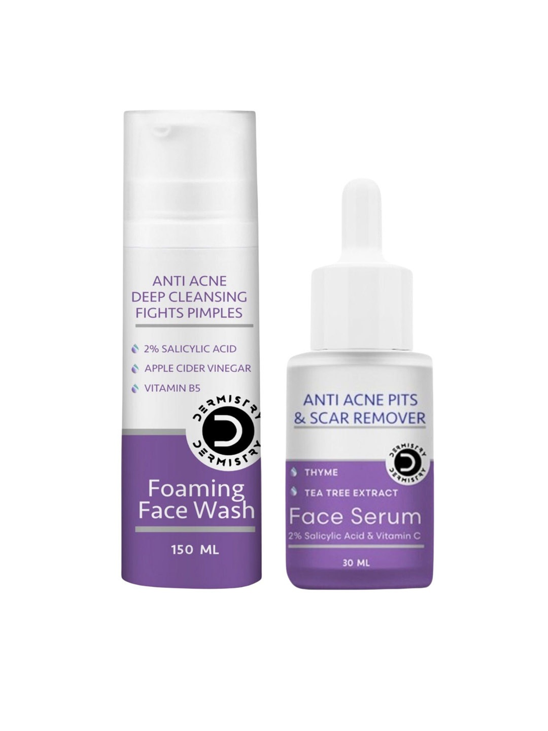 Vigini Dermistry Foaming Face Wash 150ml & Face Serum - 30ml Combo, White