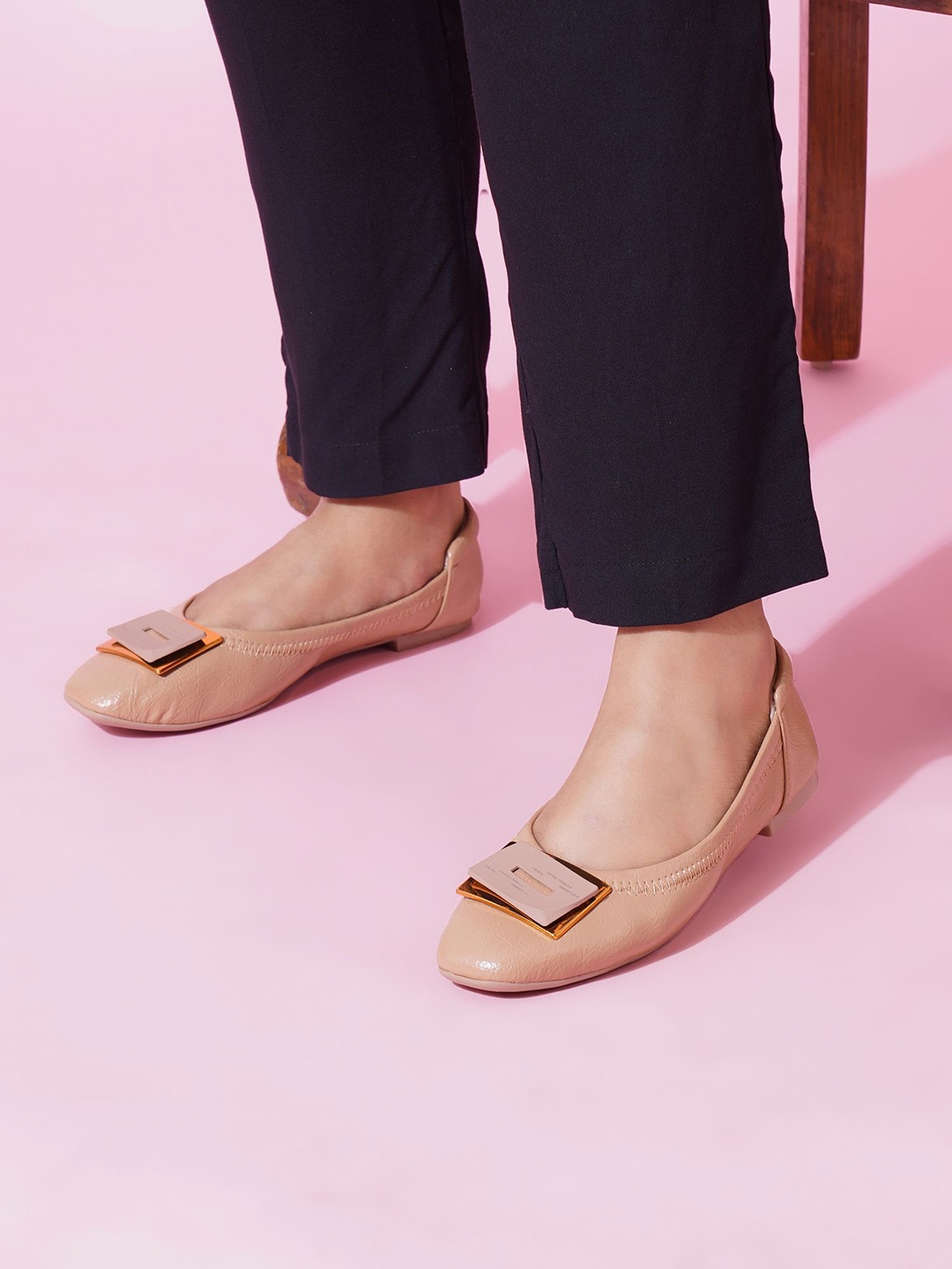 

Sherrif Shoes Women Ballerinas with Western - Embellished, Tan