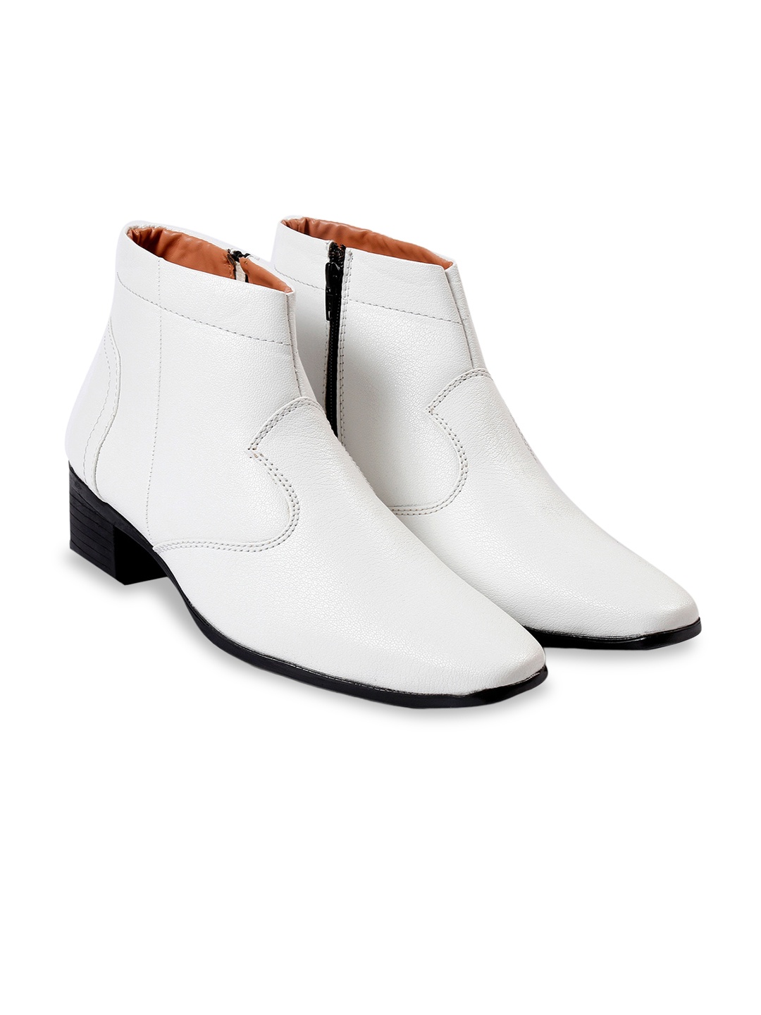 

Bxxy Men Elevator Zipper Regular Boots, White